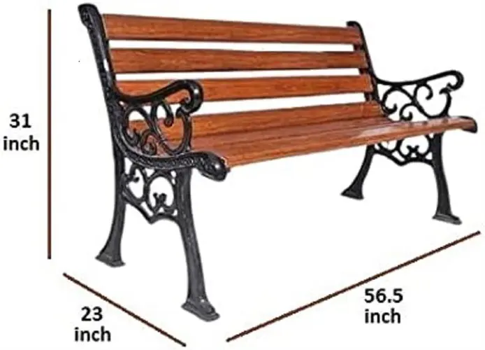 FRP Garden Bench 3 Seater Backrest