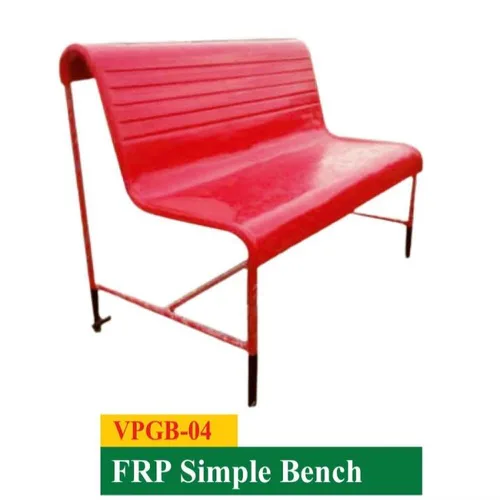FRP Red Garden Bench, 3 Seater