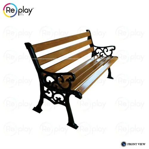 FRP Strip Cast Iron Bench with Backrest