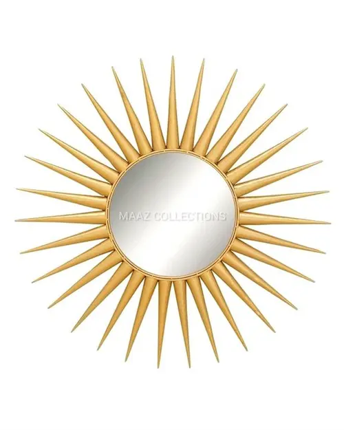 Golden Decorative Round Mirror