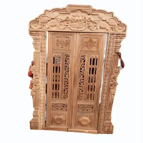 Interior Modern Wooden Pooja Room Door