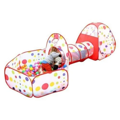 Kids 3-in-1 Tunnel Playhouse Ball Pit Tent