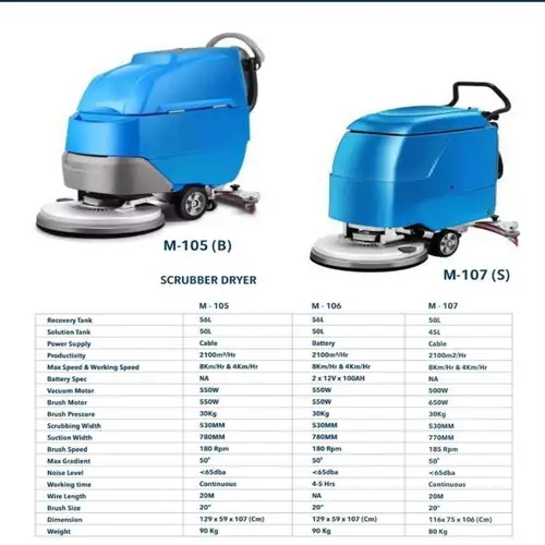 KL-M105B Battery Walk Behind Scrubber Dryer