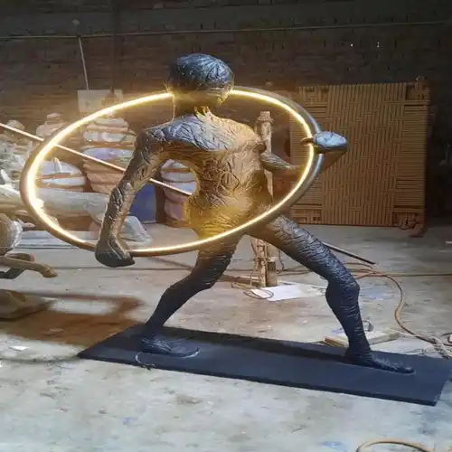 LED Brown Fiberglass Modern Man Lamp, 6 Ft