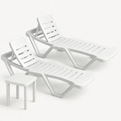 Lyxar White Poolside Sun Seating Machine