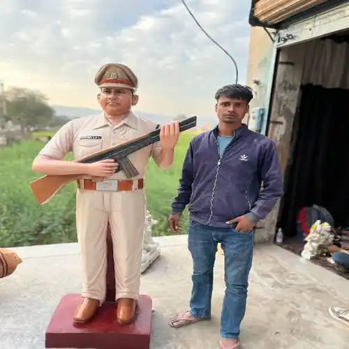 Marble Police Man Figure