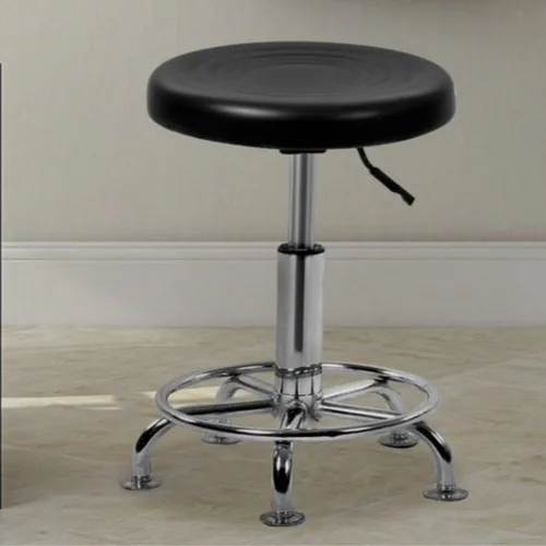 Metal Stool with Leather Seat