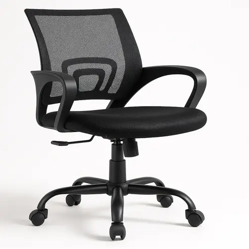 Mid Back Office SWING Chair - Fixed Arm, Black