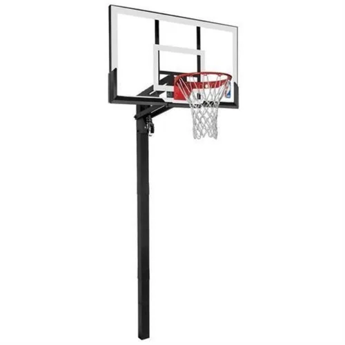 Outdoor Fixed Iron Basketball Pole, 12ft