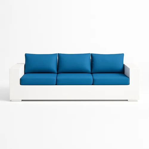 Outdoor Plain White Fiber Sofa Set