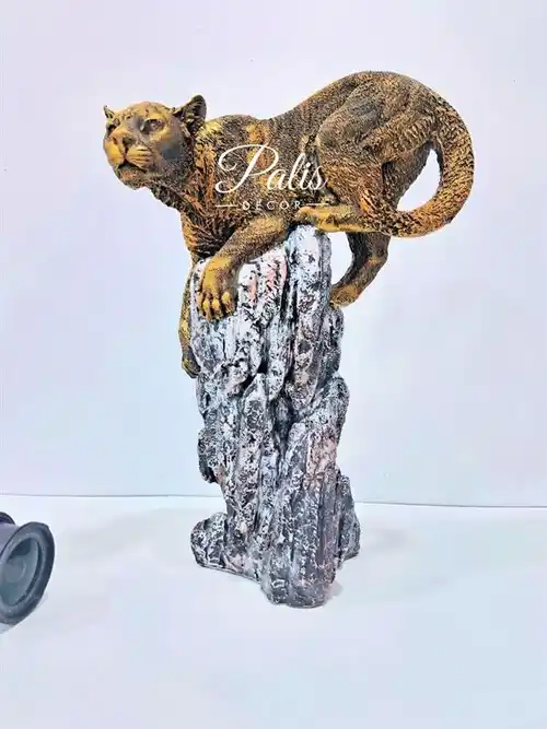 Panther on Rock Sculpture
