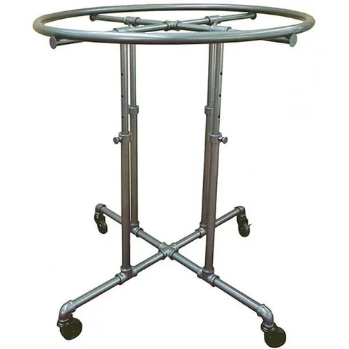 Polished SS Garment Stand with Wheels