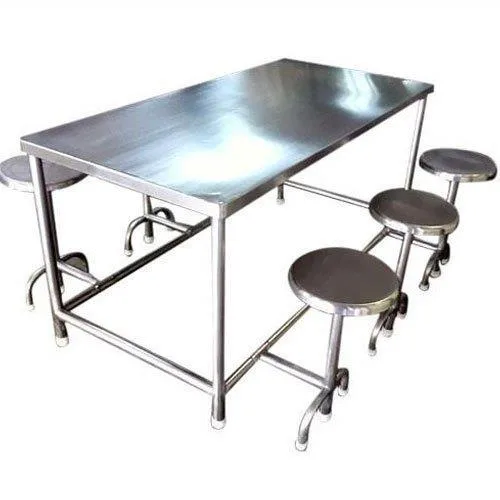 Polished Stainless Steel Canteen Table