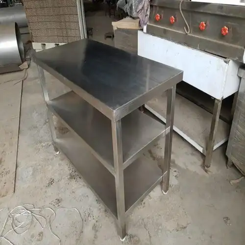 Polished Stainless Steel Square Restaurant Table