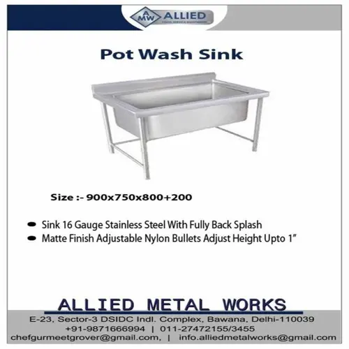 Pot Wash Stainless Steel Sink