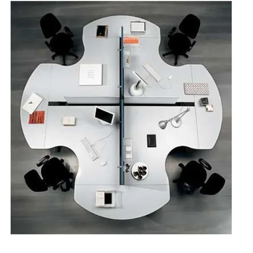 PVC Plywood 4 Seater Workstation