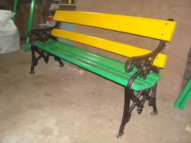 Rectangular Cast Iron Park Bench, 5 Ft