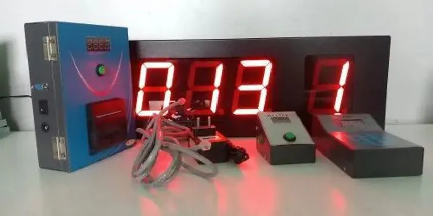 Red LED Wall Mount Queue Machine