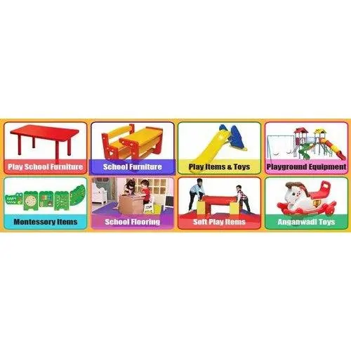 Red Play School Plastic Furniture