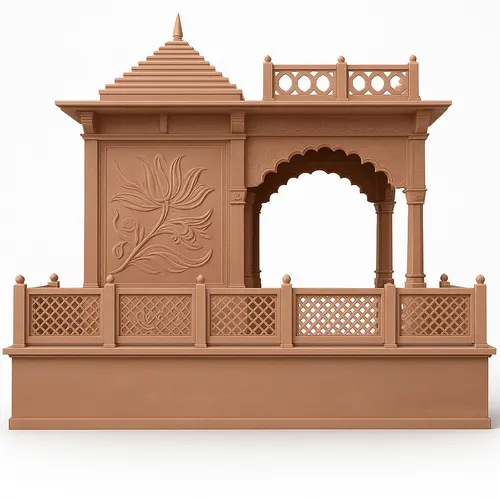 Red Sandstone Pooja Mandir Machine, 15-20 Feet