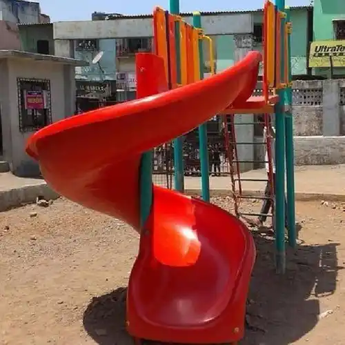 Red Spiral Playground Slide