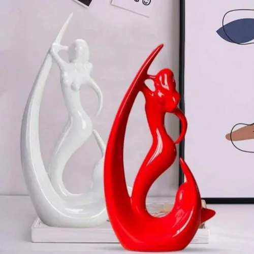 Red White Ceramic Home Decor Jal Pari