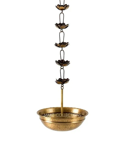 Round Iron Hanging Urli Decoration Bowl (Gold)