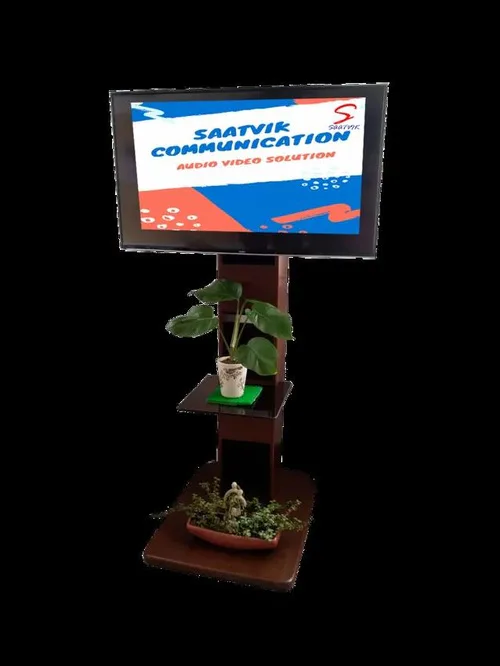 Saatvik Brown Wood TV Stand (Hotel)