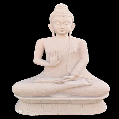 Sandstone Buddha Sculpture, 42 Inch Garden