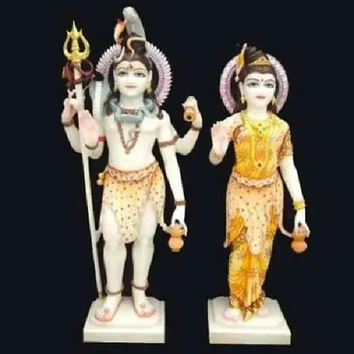 Shiv Parvati Sandstone Sculpture