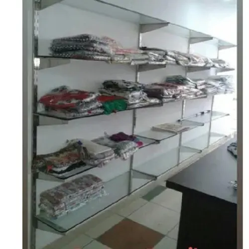 Silver Adjustable Wall Mounted Garment Rack