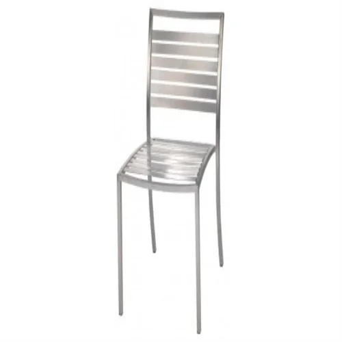 Silver Stainless Steel Armrest Chair