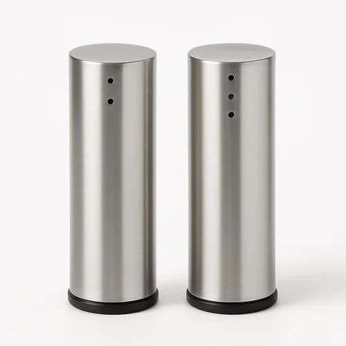 Silver Stainless Steel Salt & Pepper Set