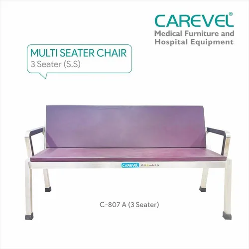Silver Three Seater Hospital Chair