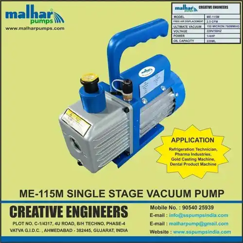 Single Stage Rotary High Vacuum Machine