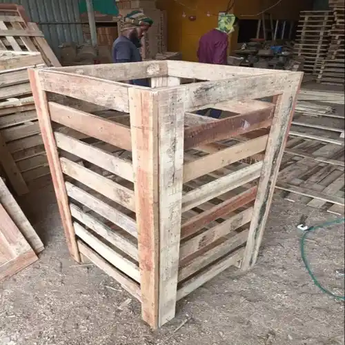 Square Wood Crate Box