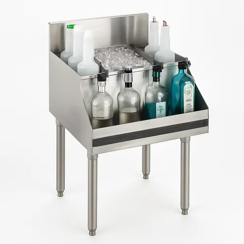SS Cocktail Bar Station, 4 Bottle Capacity