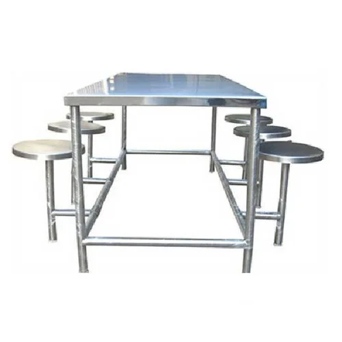 SS Industrial Dining Table, 6 Seater