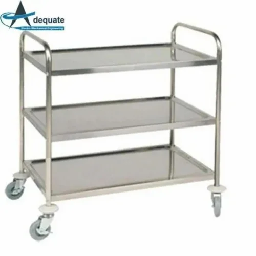 SS Medical Trolley with Caster Wheels