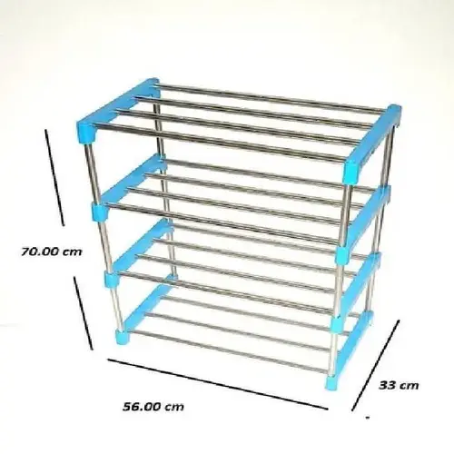 SS Steel 4 Tier Shoe Rack, Multipurpose Storage