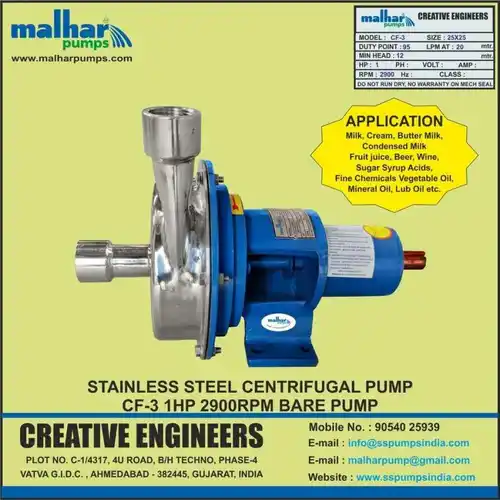 Stainless Steel Centrifugal Bare Pump CF3