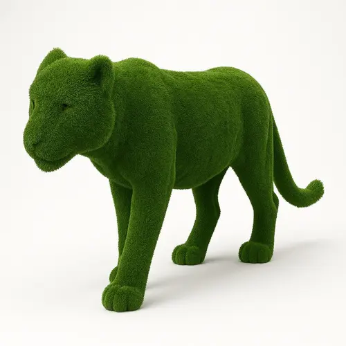 Synthetic Grass Leopard Sculpture