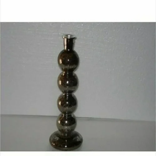 Tabletop Silver Mercury Glass Candle Holder, 12 Inch