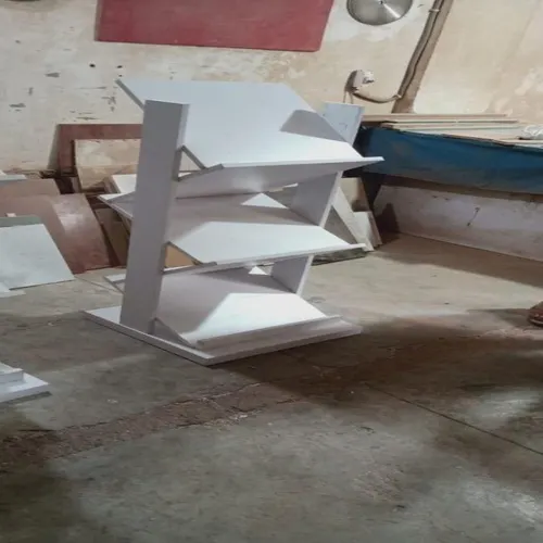 White 3-Shelf Wooden Magazine Stand