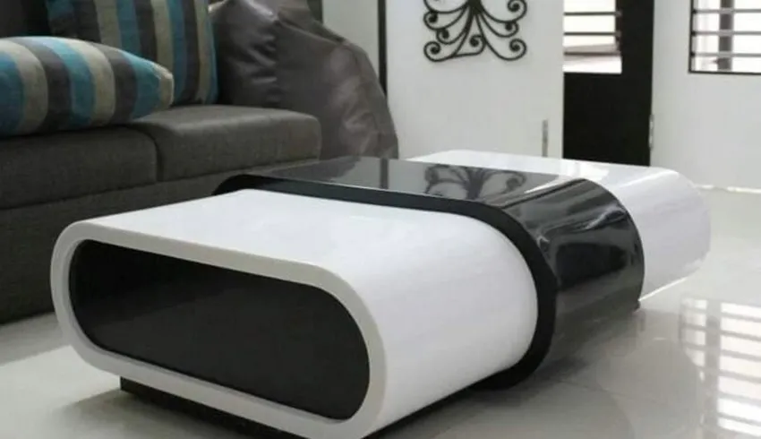 White Glossy Acrylic Designer Solid Surface Table