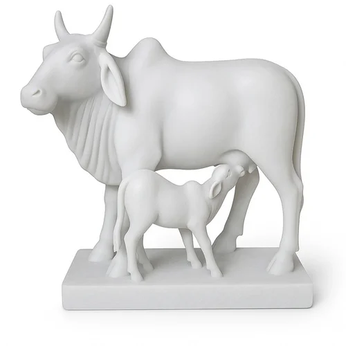 White Marble Ganesha Statue, Exterior Decor, 12 Inch