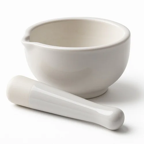 White Porcelain Mortar Pestle