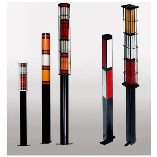 White Square Mild Steel Pipe Delineator