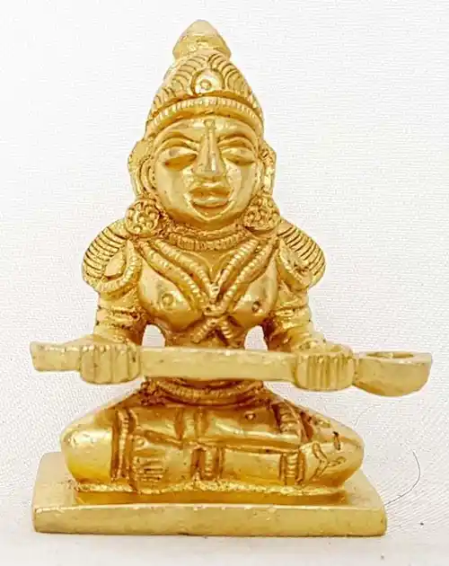 Yellow Brass Annupoorna Deity Sculpture