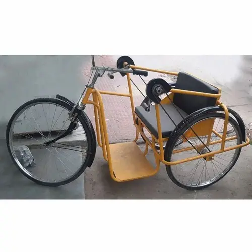 Yellow Mild Steel Tricycle for Handicapped, 24" Wheels